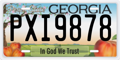 GA license plate PXI9878