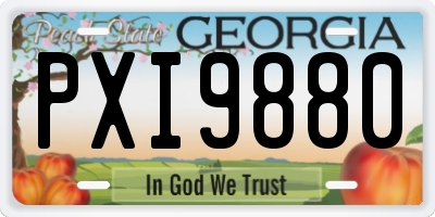 GA license plate PXI9880