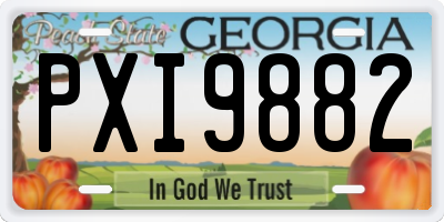 GA license plate PXI9882