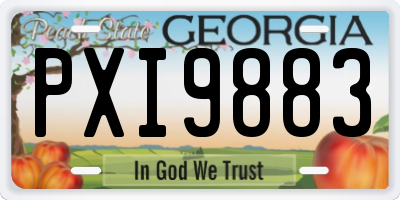 GA license plate PXI9883