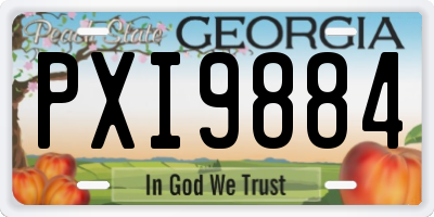 GA license plate PXI9884