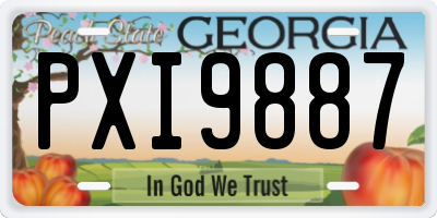 GA license plate PXI9887