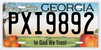 GA license plate PXI9892
