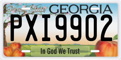GA license plate PXI9902