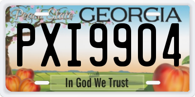 GA license plate PXI9904