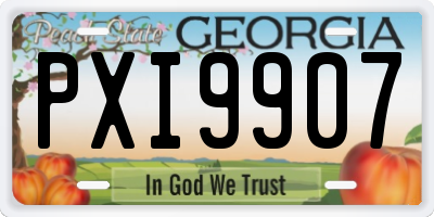 GA license plate PXI9907