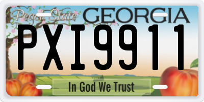 GA license plate PXI9911
