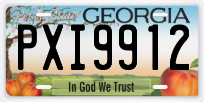 GA license plate PXI9912