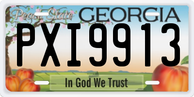 GA license plate PXI9913