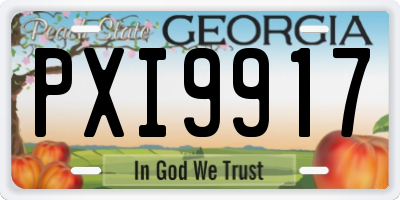 GA license plate PXI9917