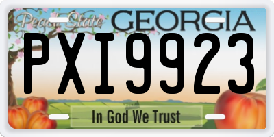 GA license plate PXI9923