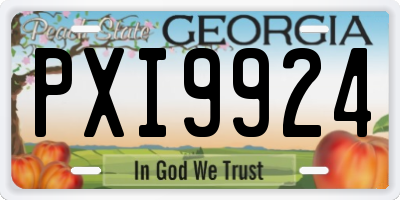 GA license plate PXI9924