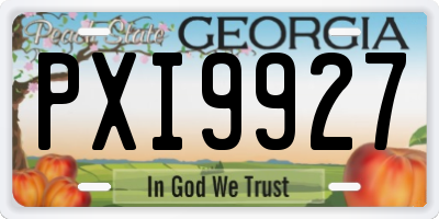 GA license plate PXI9927