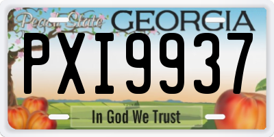 GA license plate PXI9937