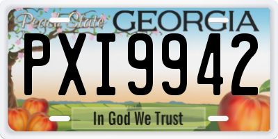 GA license plate PXI9942