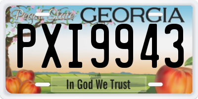 GA license plate PXI9943
