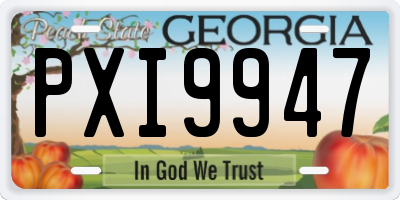 GA license plate PXI9947