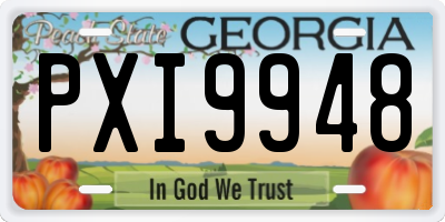 GA license plate PXI9948