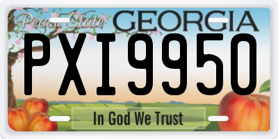 GA license plate PXI9950