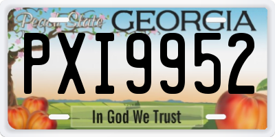 GA license plate PXI9952
