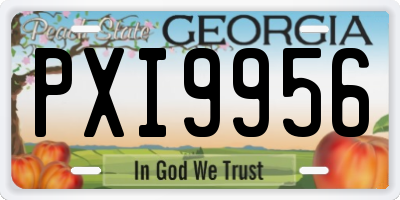 GA license plate PXI9956