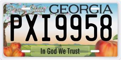 GA license plate PXI9958