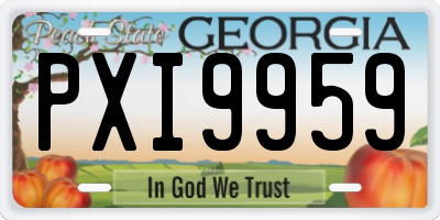 GA license plate PXI9959