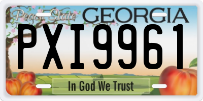 GA license plate PXI9961