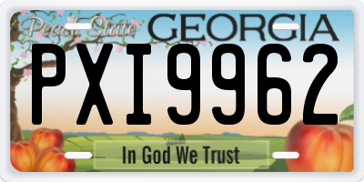 GA license plate PXI9962