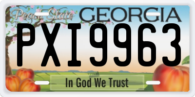 GA license plate PXI9963
