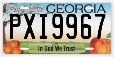 GA license plate PXI9967
