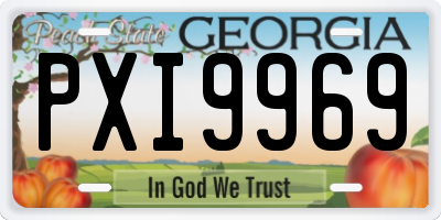 GA license plate PXI9969