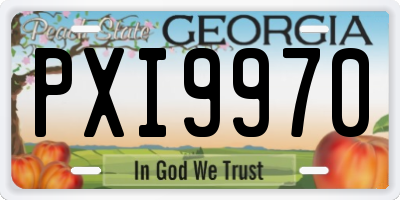 GA license plate PXI9970
