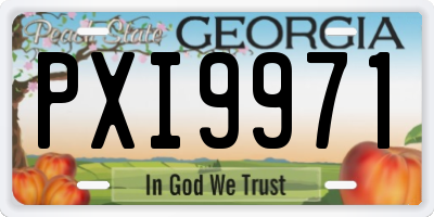 GA license plate PXI9971