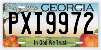 GA license plate PXI9972