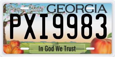 GA license plate PXI9983