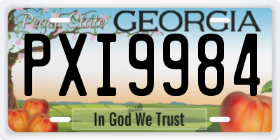 GA license plate PXI9984