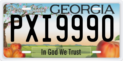 GA license plate PXI9990
