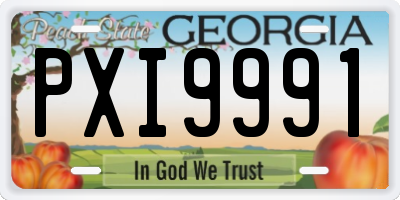 GA license plate PXI9991