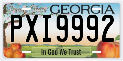 GA license plate PXI9992