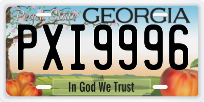 GA license plate PXI9996