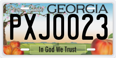 GA license plate PXJ0023