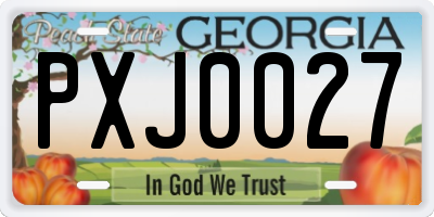 GA license plate PXJ0027