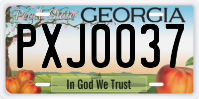 GA license plate PXJ0037