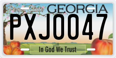 GA license plate PXJ0047