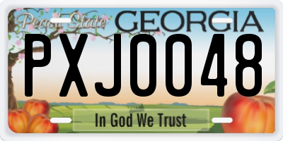 GA license plate PXJ0048