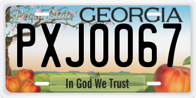 GA license plate PXJ0067