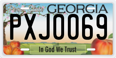 GA license plate PXJ0069