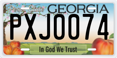 GA license plate PXJ0074