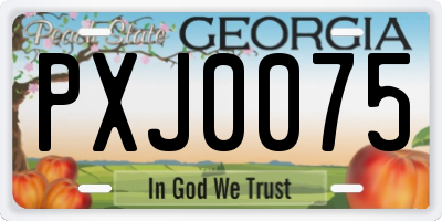 GA license plate PXJ0075